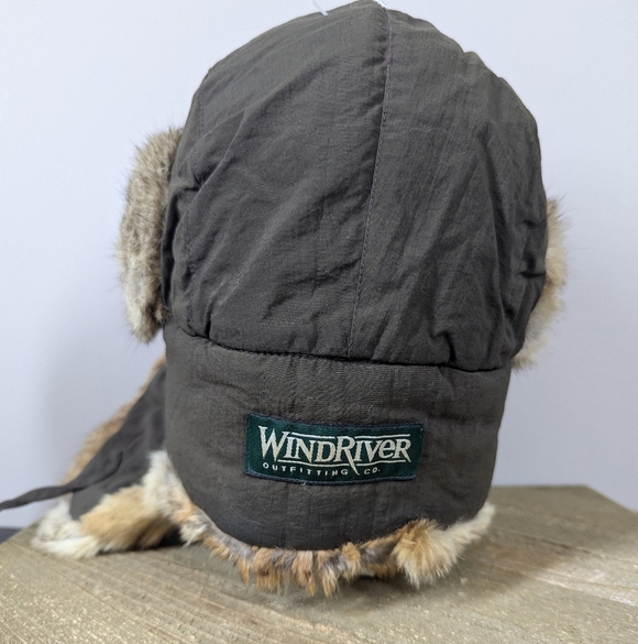 WindRiver Real Fur Trapper Hat Size XL Brown Winter Aviator Cap with Ear Flap - Picture 3 of 10